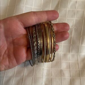 Elegant Gold and Silver Bangle Set